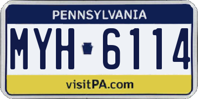 PA license plate MYH6114