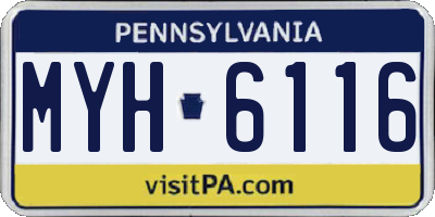 PA license plate MYH6116