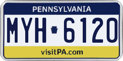 PA license plate MYH6120
