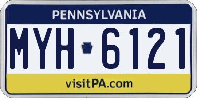 PA license plate MYH6121