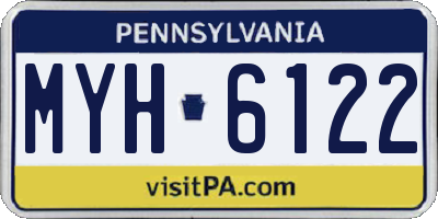 PA license plate MYH6122