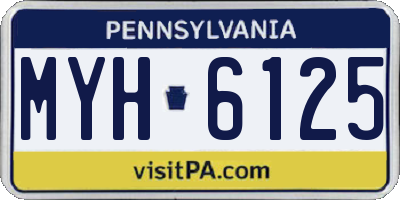 PA license plate MYH6125