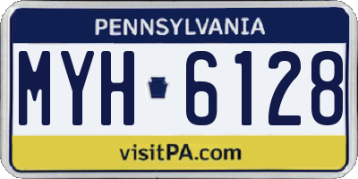 PA license plate MYH6128