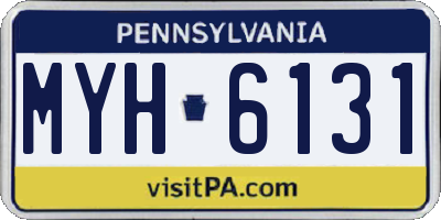 PA license plate MYH6131