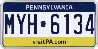 PA license plate MYH6134