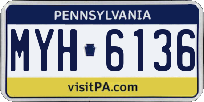 PA license plate MYH6136