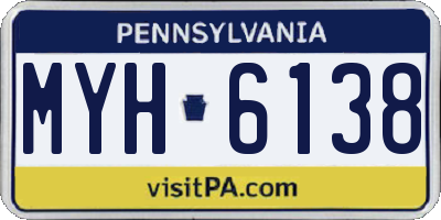 PA license plate MYH6138