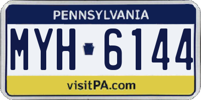 PA license plate MYH6144