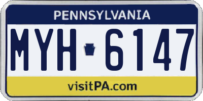 PA license plate MYH6147