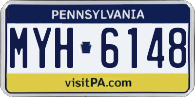 PA license plate MYH6148