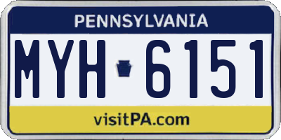 PA license plate MYH6151