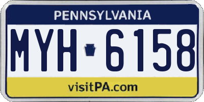 PA license plate MYH6158