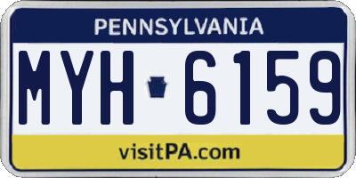 PA license plate MYH6159