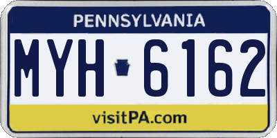 PA license plate MYH6162
