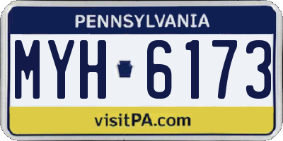PA license plate MYH6173