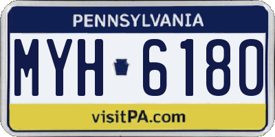 PA license plate MYH6180