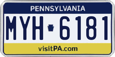 PA license plate MYH6181