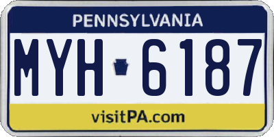 PA license plate MYH6187
