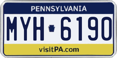 PA license plate MYH6190