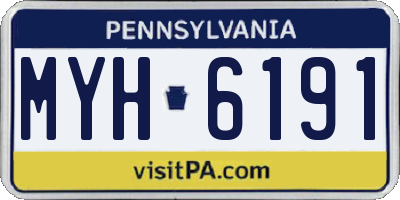 PA license plate MYH6191