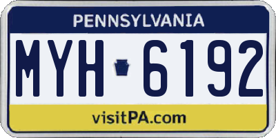 PA license plate MYH6192