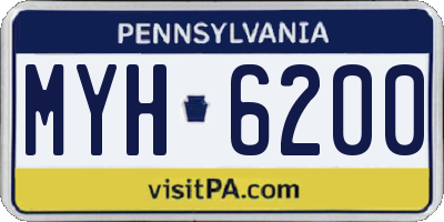 PA license plate MYH6200