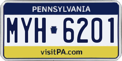 PA license plate MYH6201