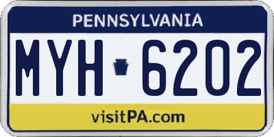 PA license plate MYH6202