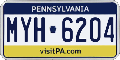 PA license plate MYH6204