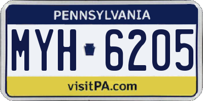 PA license plate MYH6205
