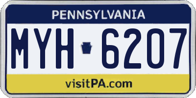 PA license plate MYH6207