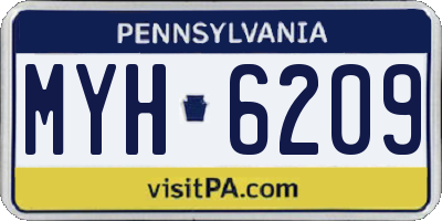 PA license plate MYH6209