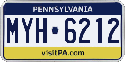 PA license plate MYH6212