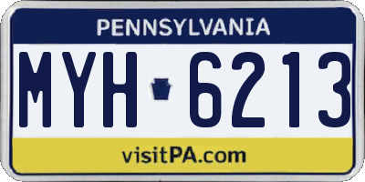PA license plate MYH6213