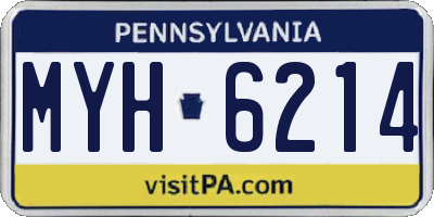 PA license plate MYH6214