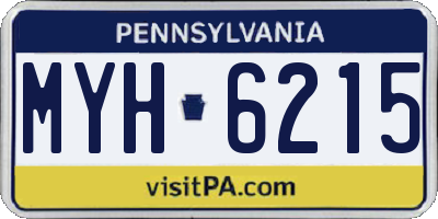 PA license plate MYH6215