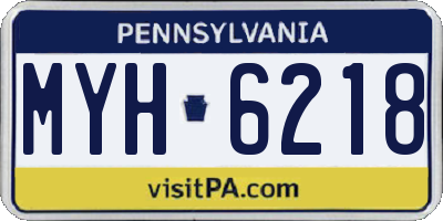 PA license plate MYH6218