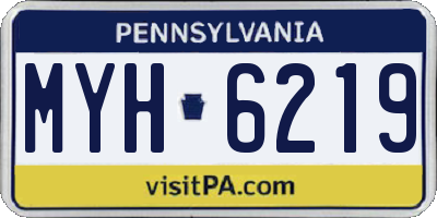PA license plate MYH6219