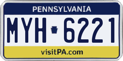 PA license plate MYH6221