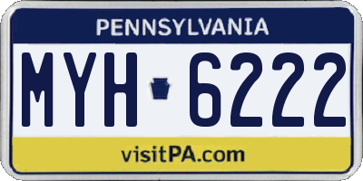 PA license plate MYH6222