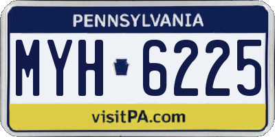 PA license plate MYH6225