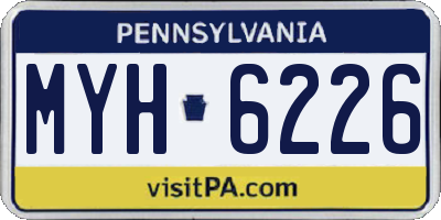 PA license plate MYH6226