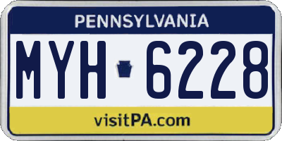PA license plate MYH6228