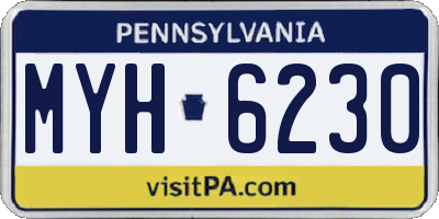 PA license plate MYH6230