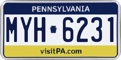 PA license plate MYH6231