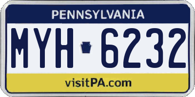 PA license plate MYH6232