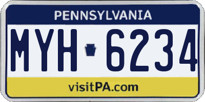 PA license plate MYH6234