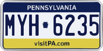 PA license plate MYH6235