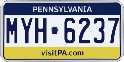 PA license plate MYH6237