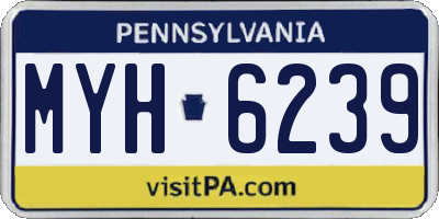 PA license plate MYH6239